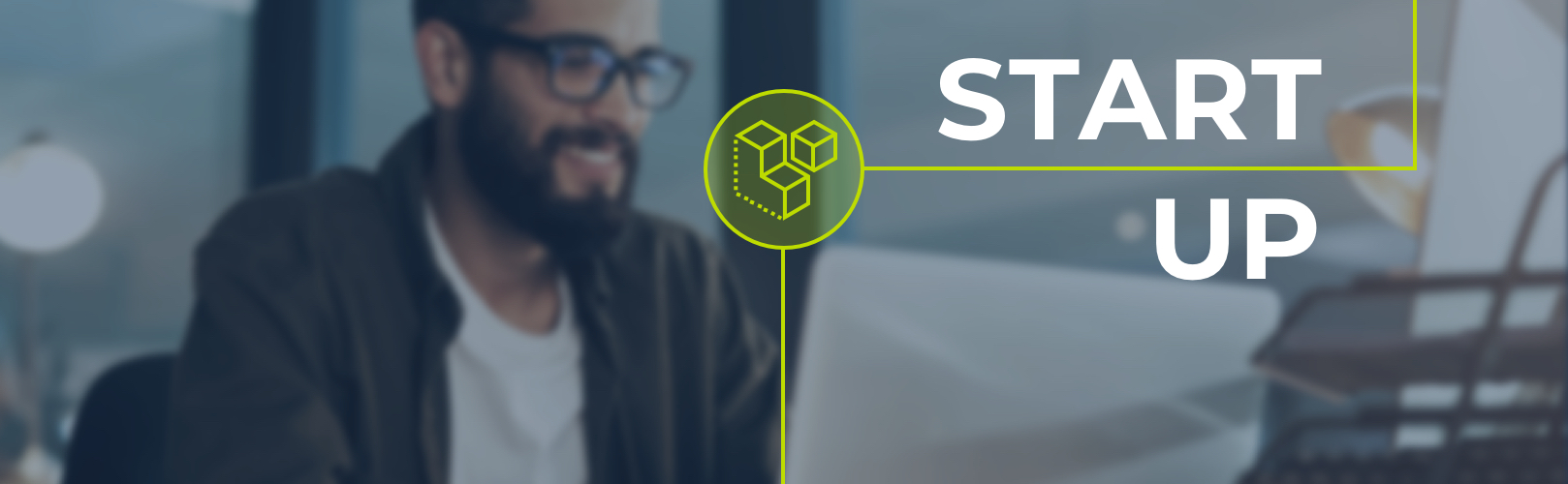 graphic that says start up