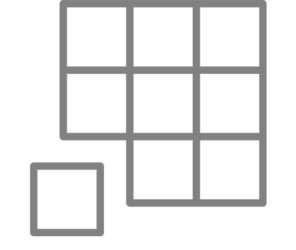 9 section grid with 1 piece separated